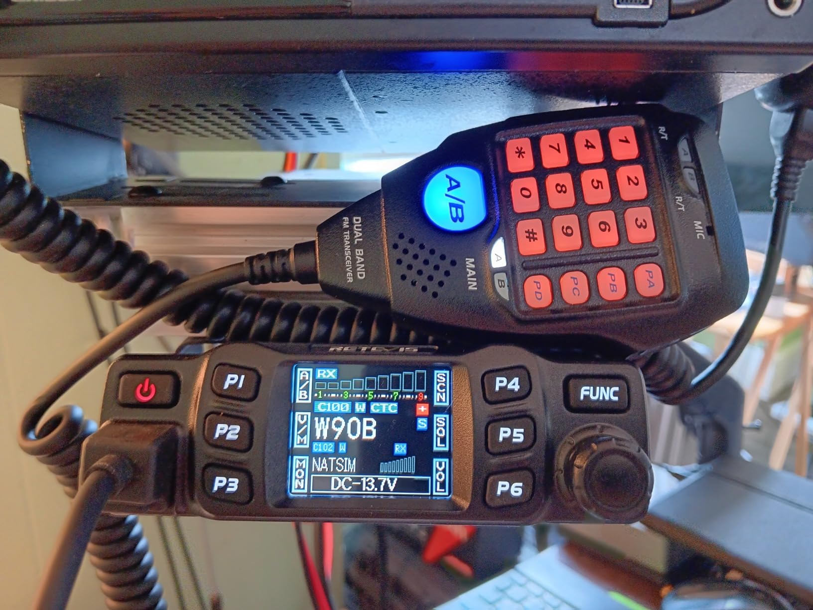 Retevis RT95 Mobile Ham Radio, 2m/70cm Dual Band Mobile Ham Radio Kit | Dual Speakers, CHIRP, 180° Rotatable LCD Screen, VOX, Ham Radio Base Station, Mobile Transceiver with Cable for Vehicle Car customer photo 1