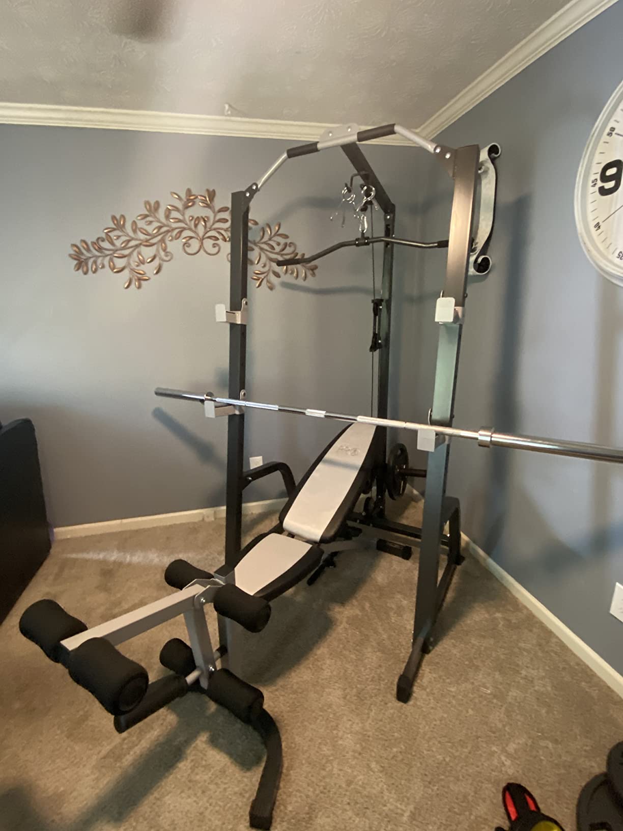 Marcy Pro Deluxe Cage System with Weightlifting Bench All-in-One Home Gym Equipment PM-5108 customer photo 1