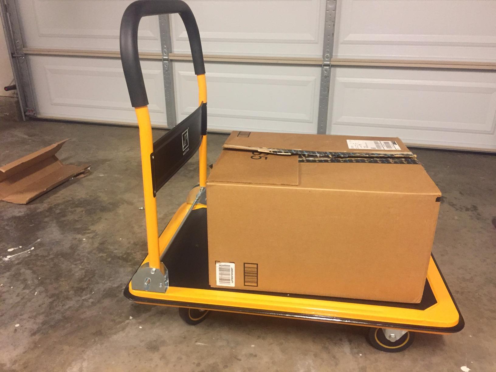 Wellmax Push Cart Dolly, Foldable Moving Platform Flat Cart, 660 lb, Yellow customer photo 1
