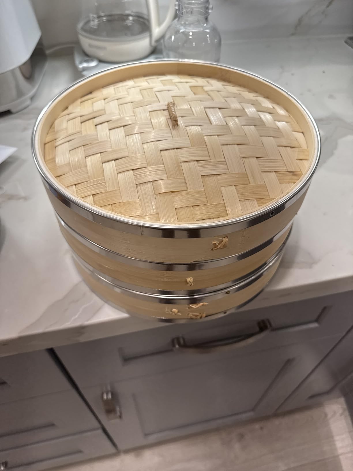 Flexzion Bamboo Steamer Basket Set (8 inch), 50 x Steamer Liners and 2 Pairs of Chopsticks, Steam Baskets for DimSum Dumplings, Rice, Vegetables, Fish and Meat customer photo 1