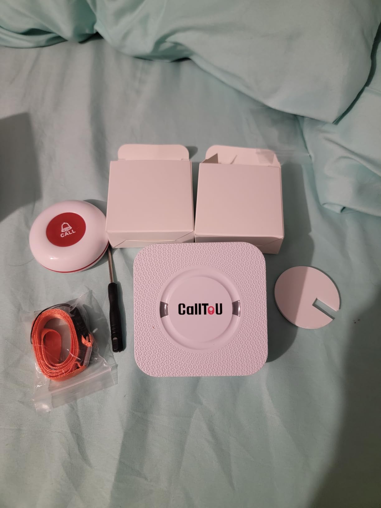 CallToU Caregiver Pager with 2 Wireless Call Button for Elderly at Home | Easy Use, Loud Whole-Home Alerts, 500+FT Through-Wall, Waterproof Call Bell Alert Buttons for Seniors/Elderly/Patients/Adults customer photo 1