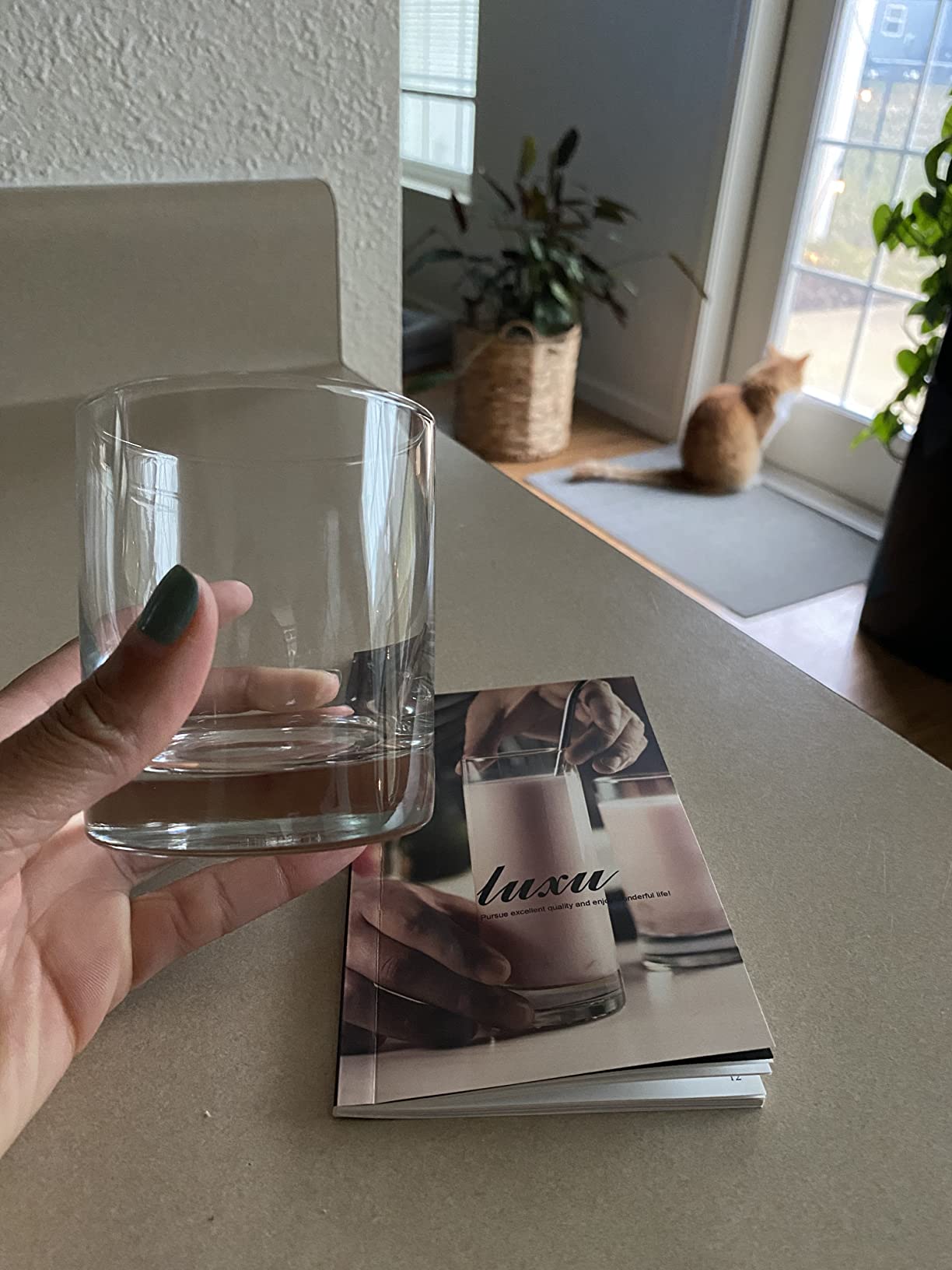 LUXU Whiskey Glasses,11 OZ Short Glass Tumbler,Lowball Glasses Set of 6 customer photo 1