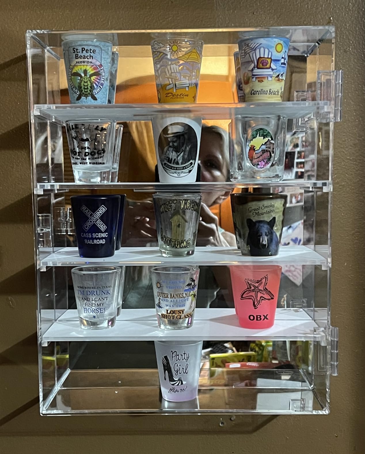Ikee Design Mirror Back Acrylic Wall-Mountable Display Case with 4 Shelves customer photo 1