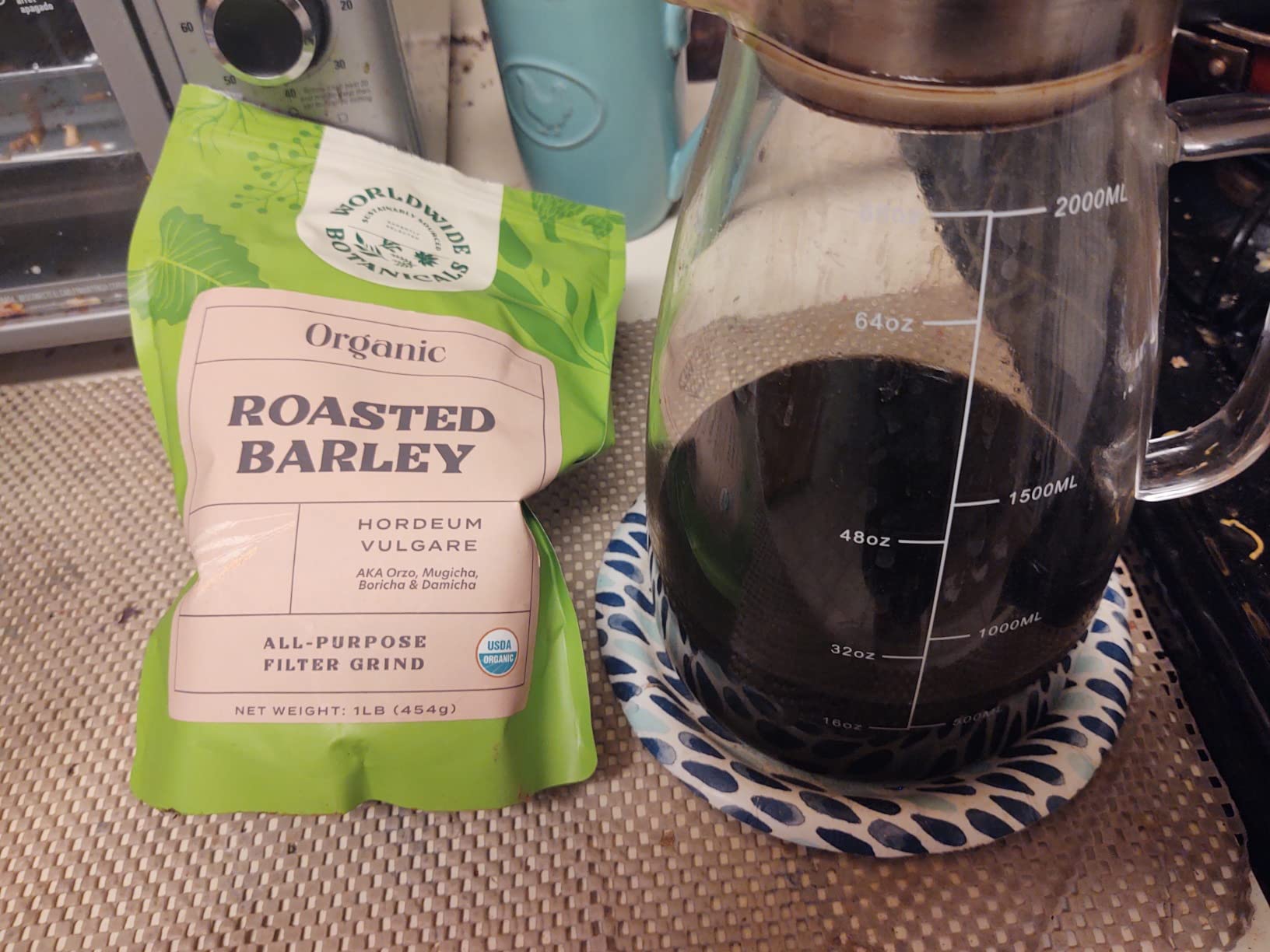 Worldwide Botanicals Organic Barley, Dark Roast – 1 lb –Italy’s Orzo, their Favorite Caffeine-Free Coffee Alternative – Brew Like Coffee – Acid Free, Kosher, Ground, 16 ounces customer photo 1