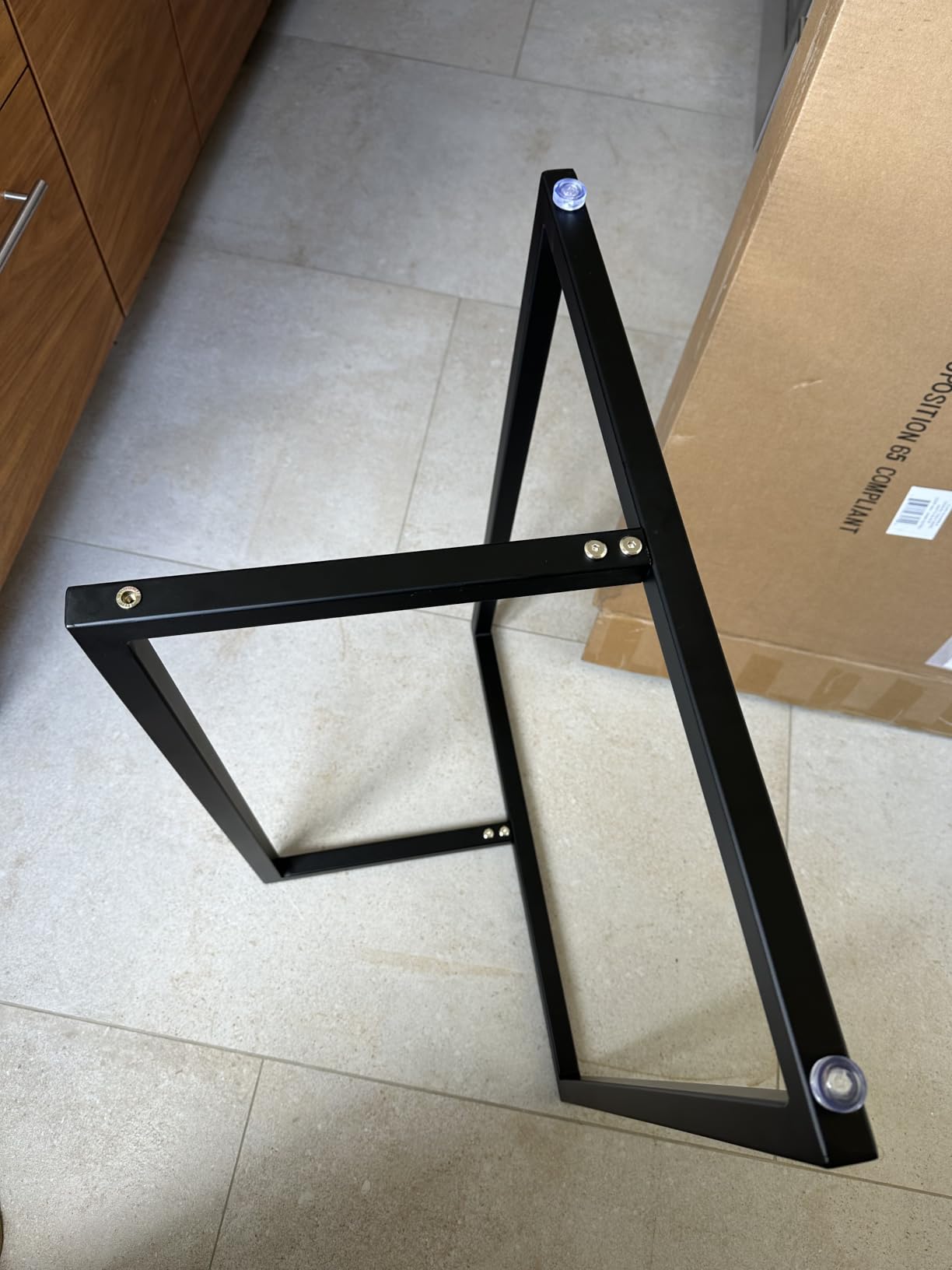 Euro Style Legend Table Base | Flexible Modular Twin Base Design for Dining or Home Office | Adjustable Leveling Feet & Floor Protection | Secure Pads for Table Tops |Brushed Stainless Steel customer photo 1