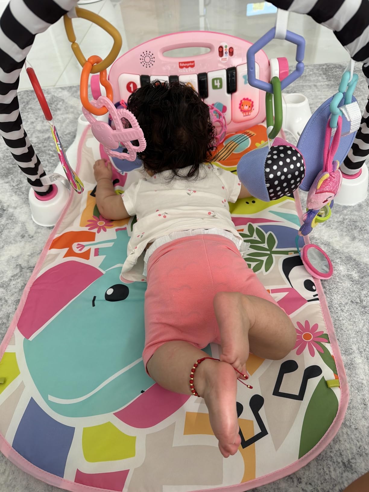 Fisher-Price Deluxe Kick & Play Piano Gym & Maracas, Ages 0+ Months | Baby Playmat, Musical Learning Toy & 2 Soft Rattles, Developmental Activities for Newborn to Toddlers customer photo 2
