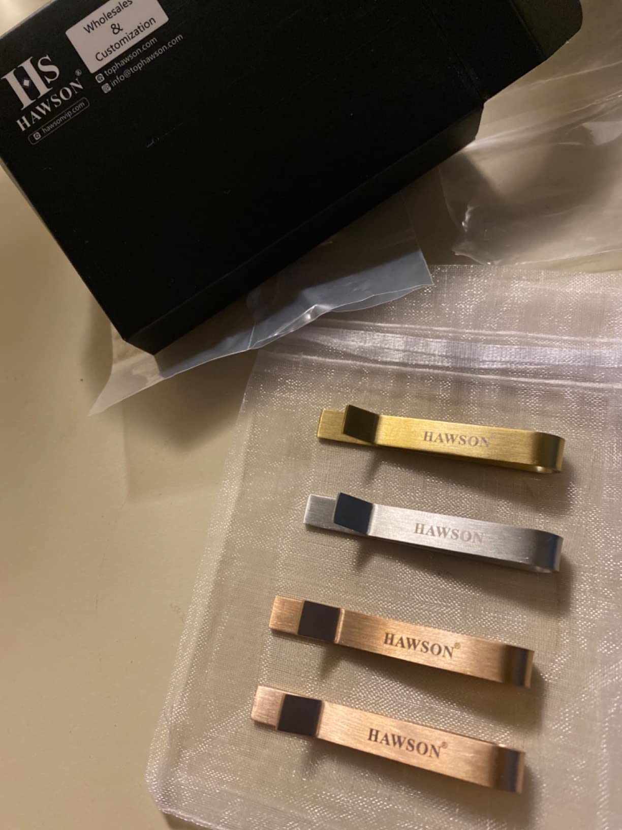 HAWSON 2 inch Tie Clips for Men-Skinny Tie Bar Tie Set for Wedding Anniversary Business and Best Gift for Dad Husband Brother customer photo 1