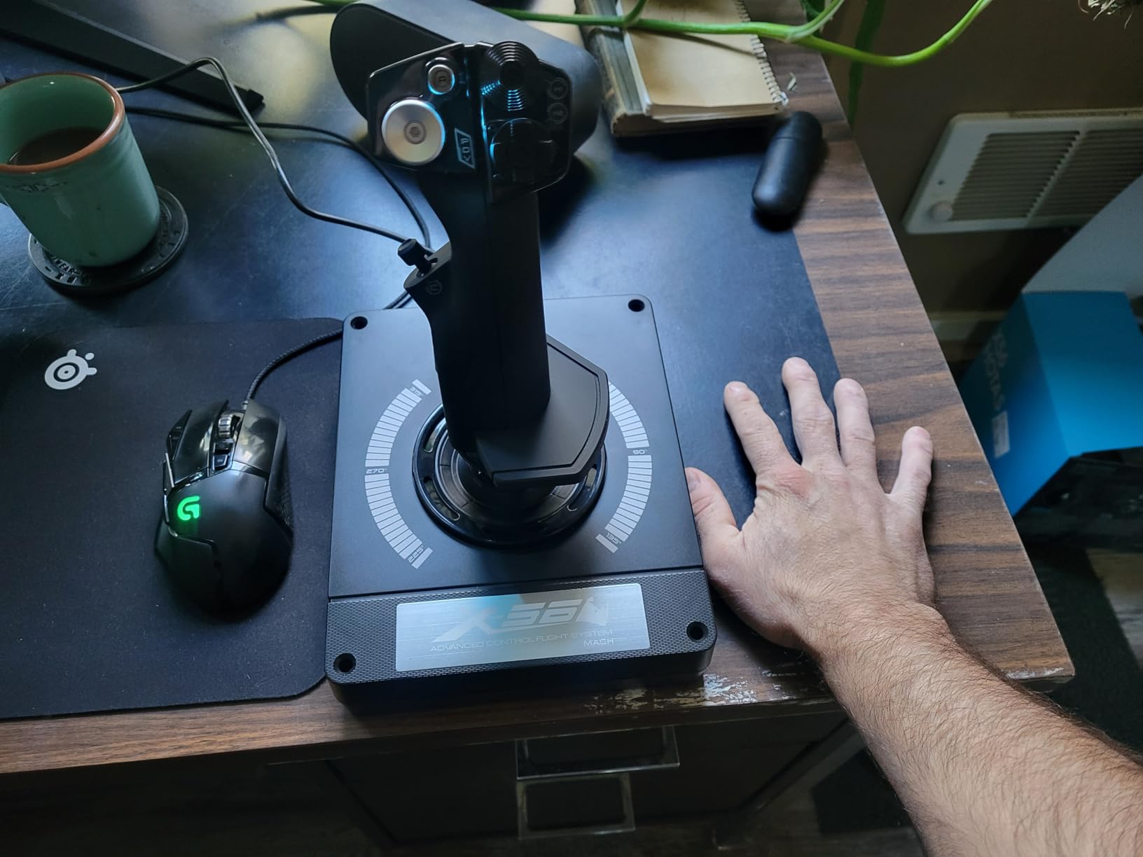 Logitech G X56 H.O.T.A.S Throttle and Joystick Flight Simulator Game Controller, 4 Spring Options, +189 Programmable Controls, RGB Lighting, 2x USB, PC - Black customer photo 1