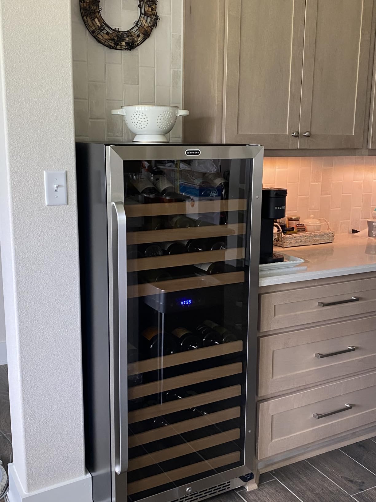 Whynter Wine Refrigerator, 164 Bottle, Large Capacity, Dual Zone, BWR1642DZ - Digital Temperature Control and UV Protected Glass Door, Quiet Compressor Cooling customer photo 1