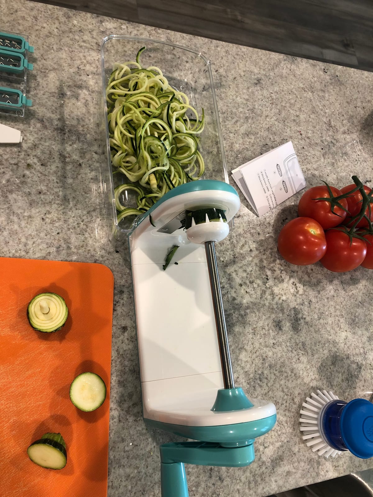 Ourokhome Zucchini Noodle Maker Spaghetti Spiralizer - 5 Blades Vegetable Slicer for Veggie Noodles and Curly Chips customer photo 1