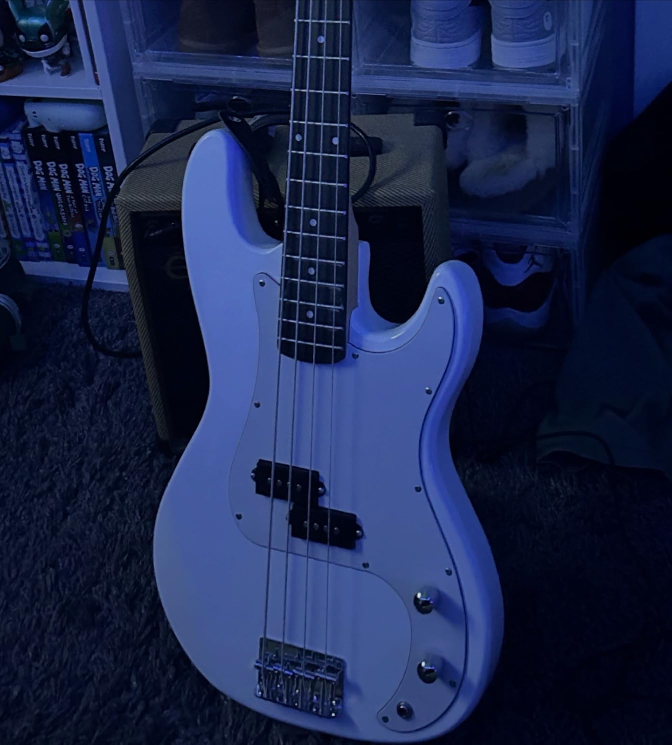 Glarry Electric Bass Guitar Full Size 4 String Rosewood Basswood Fire Style Exquisite Burning Bass (Red) customer photo 2