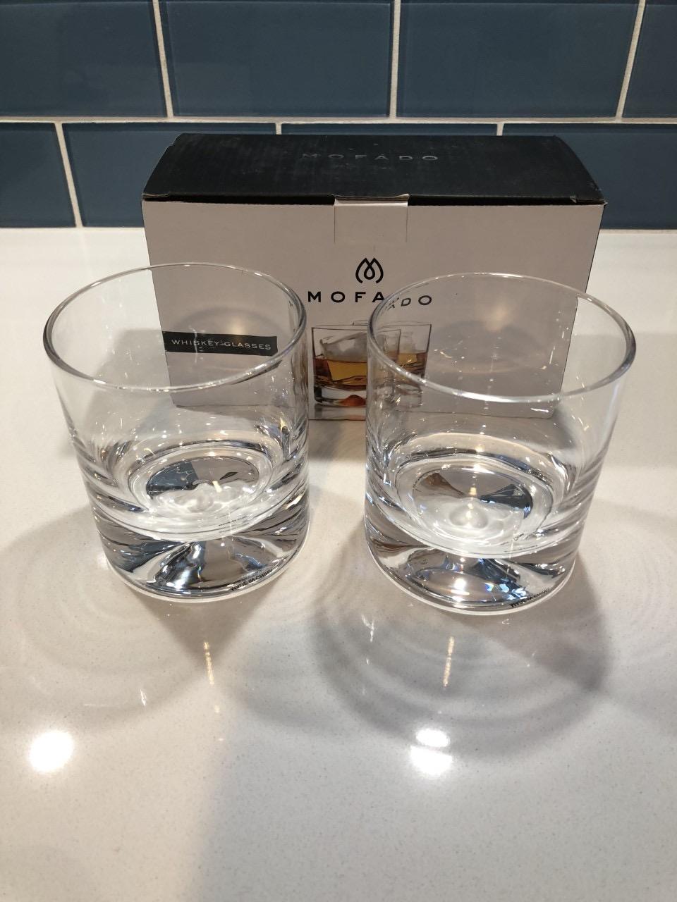 Mofado. Premium Crystal Whiskey Glasses/Old Fashioned Glasses -12oz (Set of 2)+2 Big Ice Ball Molds- Barware for Scotch, Bourbon, Manhattans, Cocktails - Gift for Men, Birthday, Father's Day customer photo 2