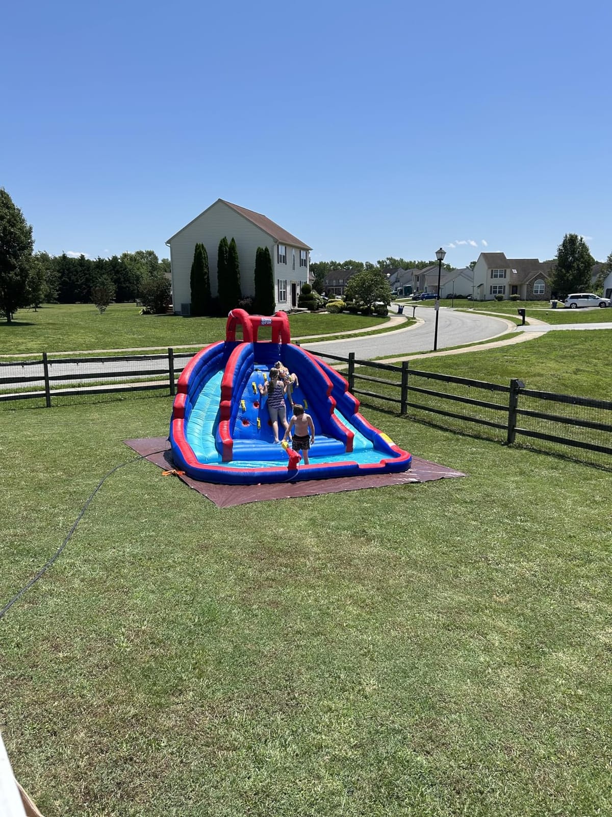 SUNNY & FUN Ultra Climber Inflatable Water Slide Park with Two Slides customer photo 2