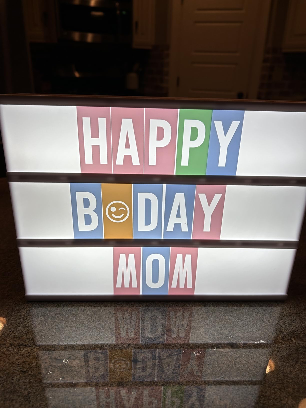 BONNYCO Pink Cinema Light Box with 400 Letters, Emojis, 2 Markers, USB customer photo 2