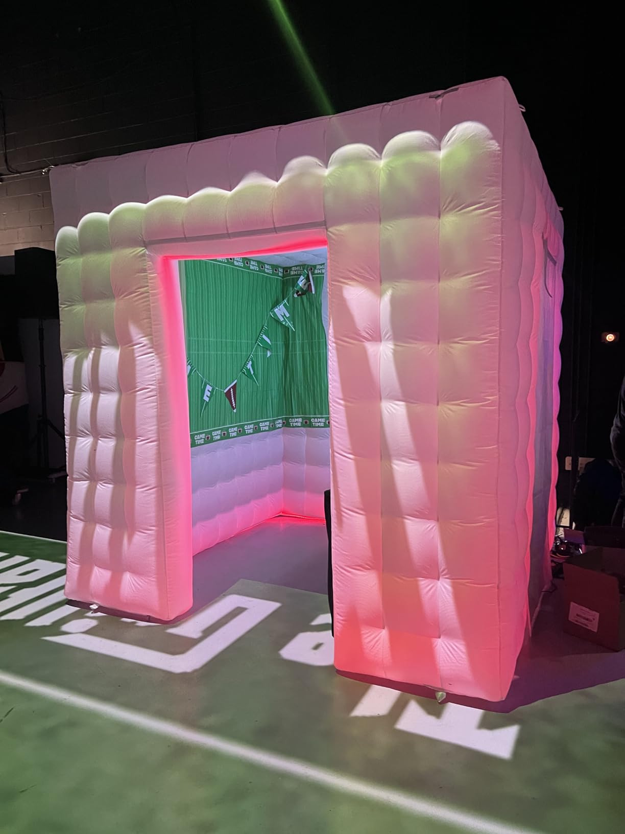 SAYOK Inflatable Photo Booth Enclosure Inflatable Booth 360 Photo Booth Backdrop 8.2x8.2ft Portable 16 Colors Led Dimmable Shooting Photobooth Tent Kit for Advertising, Bars, Shopping Malls, Events customer photo 2
