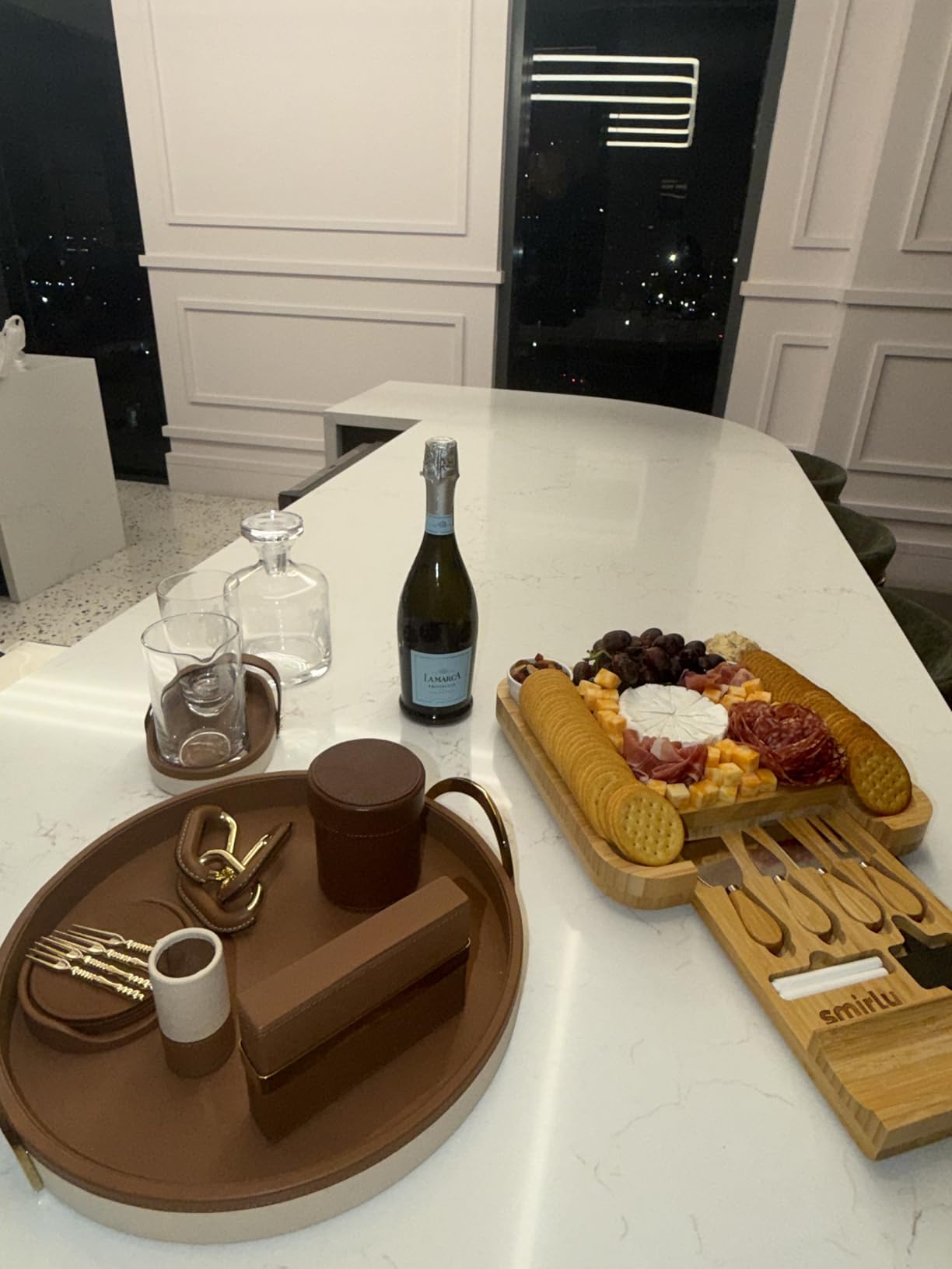 SMIRLY Charcuterie Board Set with Serving Accessories, Bamboo customer photo 1