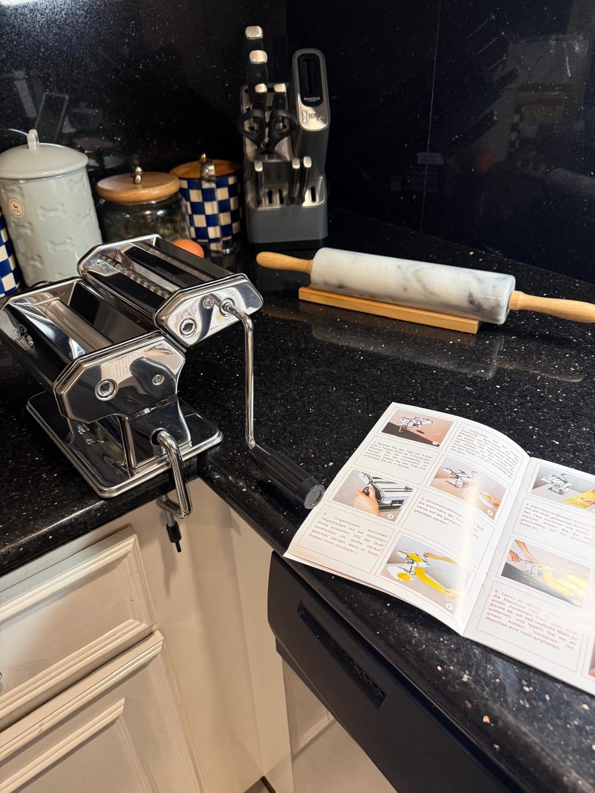 Sailnovo 3-in-1 Pasta Maker with 9-Setting Pasta Roller & Cutters, Silver customer photo 2