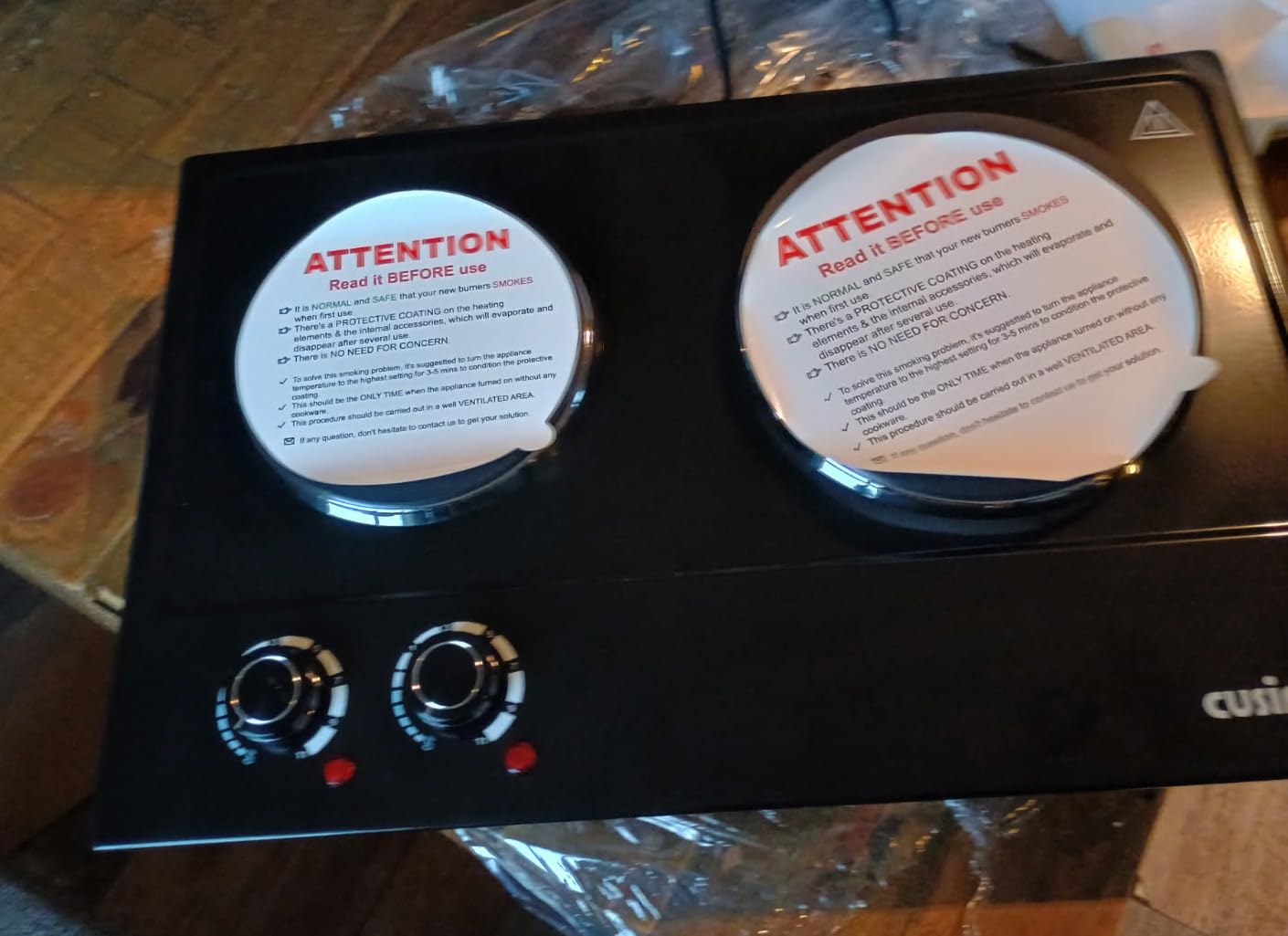 CUSIMAX 1800W Double Hot Plate, Stainless Steel Silver Countertop Burner Portable Electric Double Burners Electric Cast Iron Hot Plates Cooktop, Easy to Clean, Upgraded Version C180N customer photo 1