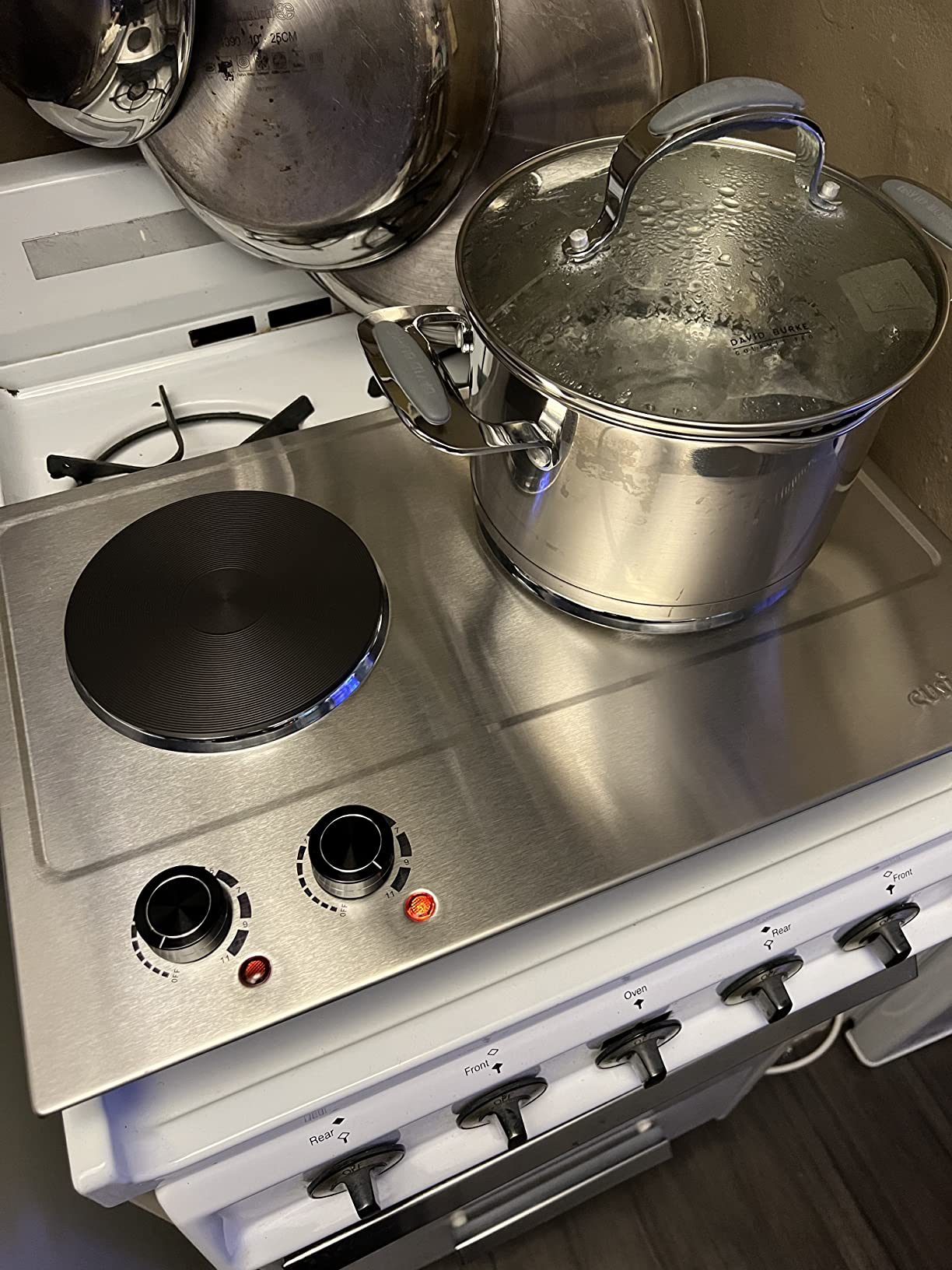 CUSIMAX 1800W Double Hot Plate, Stainless Steel Silver Countertop Burner Portable Electric Double Burners Electric Cast Iron Hot Plates Cooktop, Easy to Clean, Upgraded Version C180N customer photo 2