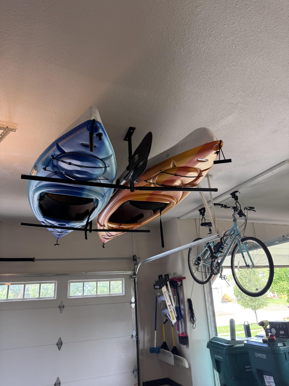 StoreYourBoard Adjustable Kayak Ceiling Rack – Hi Port 2 Garage Ceiling Kayak Hanger | Adjustable Overhead Kayak Storage for Recreational & Touring Kayaks | Garage Organization customer photo 2