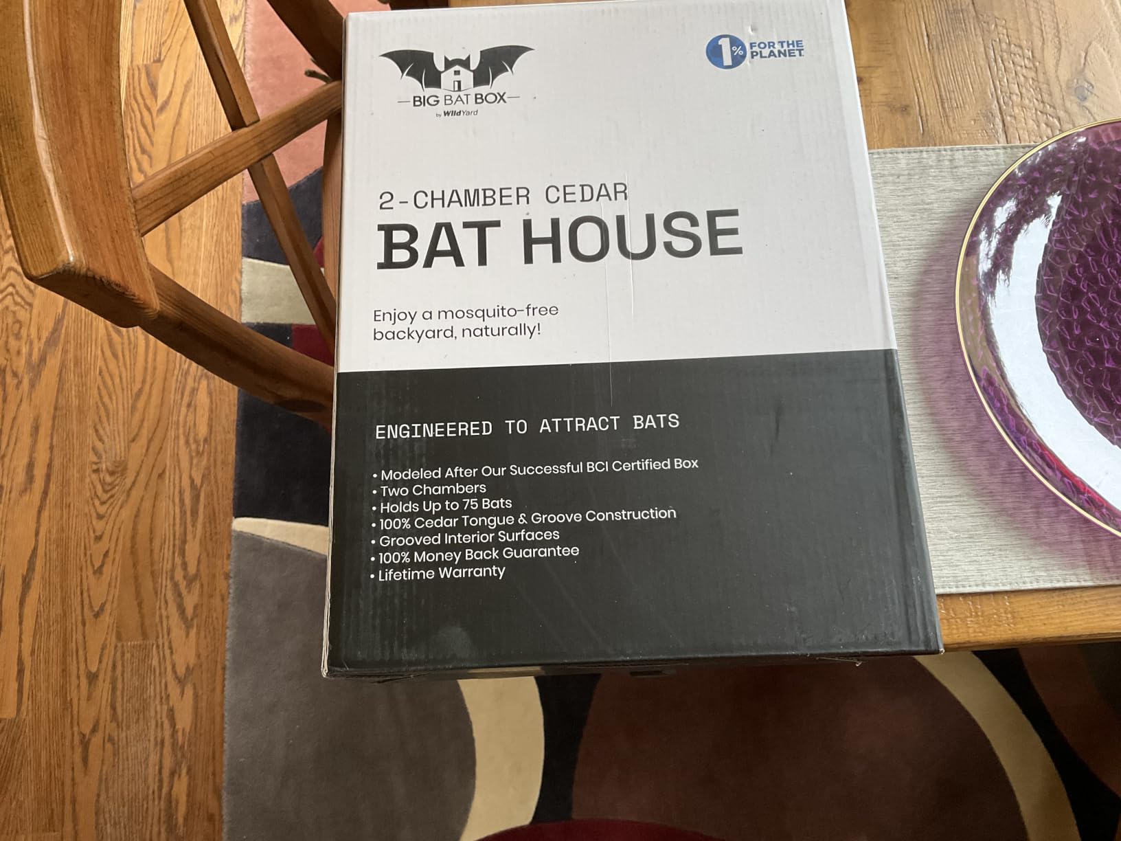 BIGBATBOX Bat House for Outdoors - Large 2 Chamber, Black, Holds 75 Bats | Durable Bat Roosting Box & House Kit for Backyard, Easy-Hang and Weather-Proof Perfect for Mosquito Control, Easy mount customer photo 1