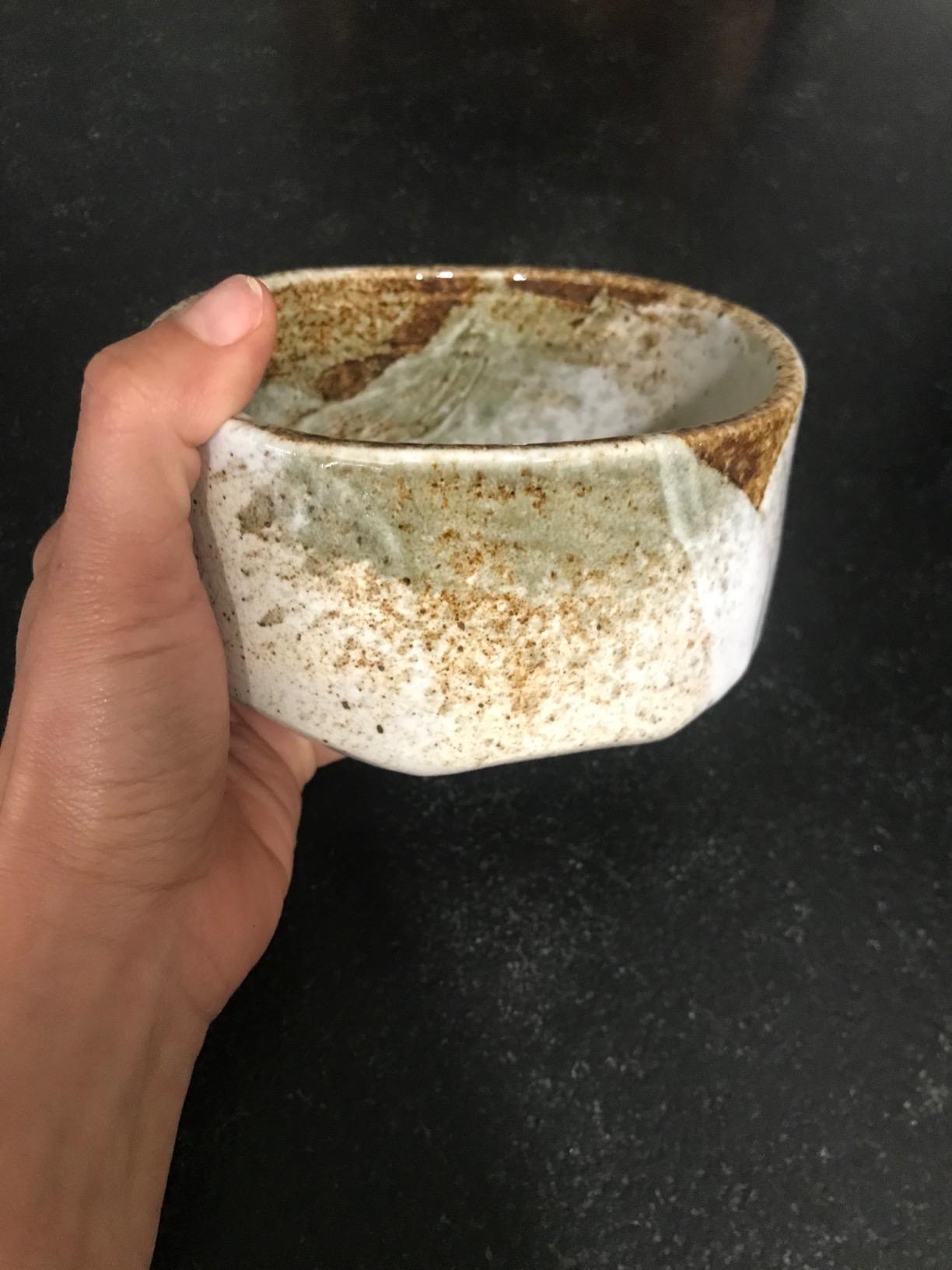 Japanese Handcrafted Matcha Tea Bowl Beige, Matcha Tea Cup Ceremony, Authentic Pottery, Yuki Shino Chawan customer photo 1