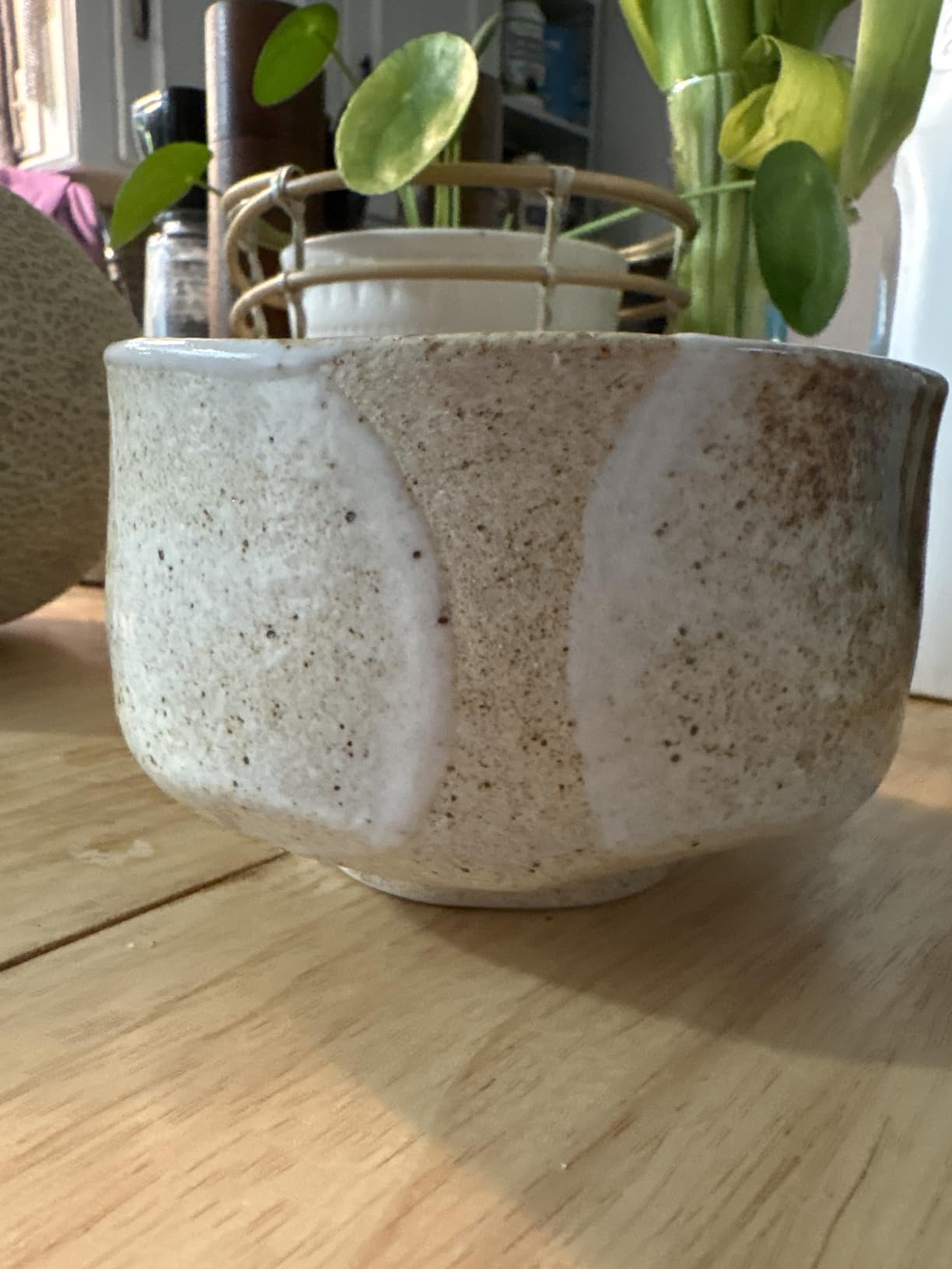Japanese Handcrafted Matcha Tea Bowl Beige, Matcha Tea Cup Ceremony, Authentic Pottery, Yuki Shino Chawan customer photo 2