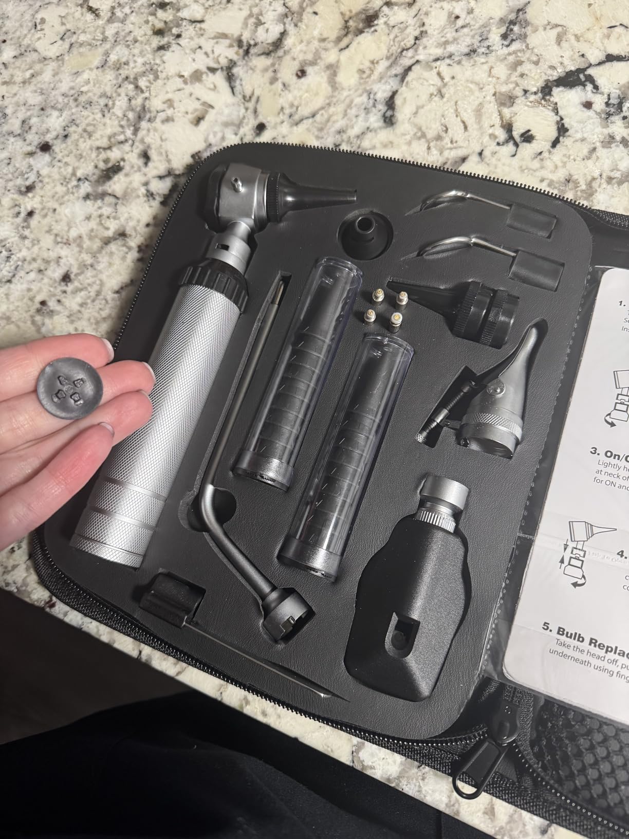 Zyrev Otoscope Oph Diagnostic Set - 36 Piece Medical and Nursing Student Otoscope/Opthalmoscope Diagnostic Kit - with Leather Case for Educational and Professional Settings (Regular) customer photo 1