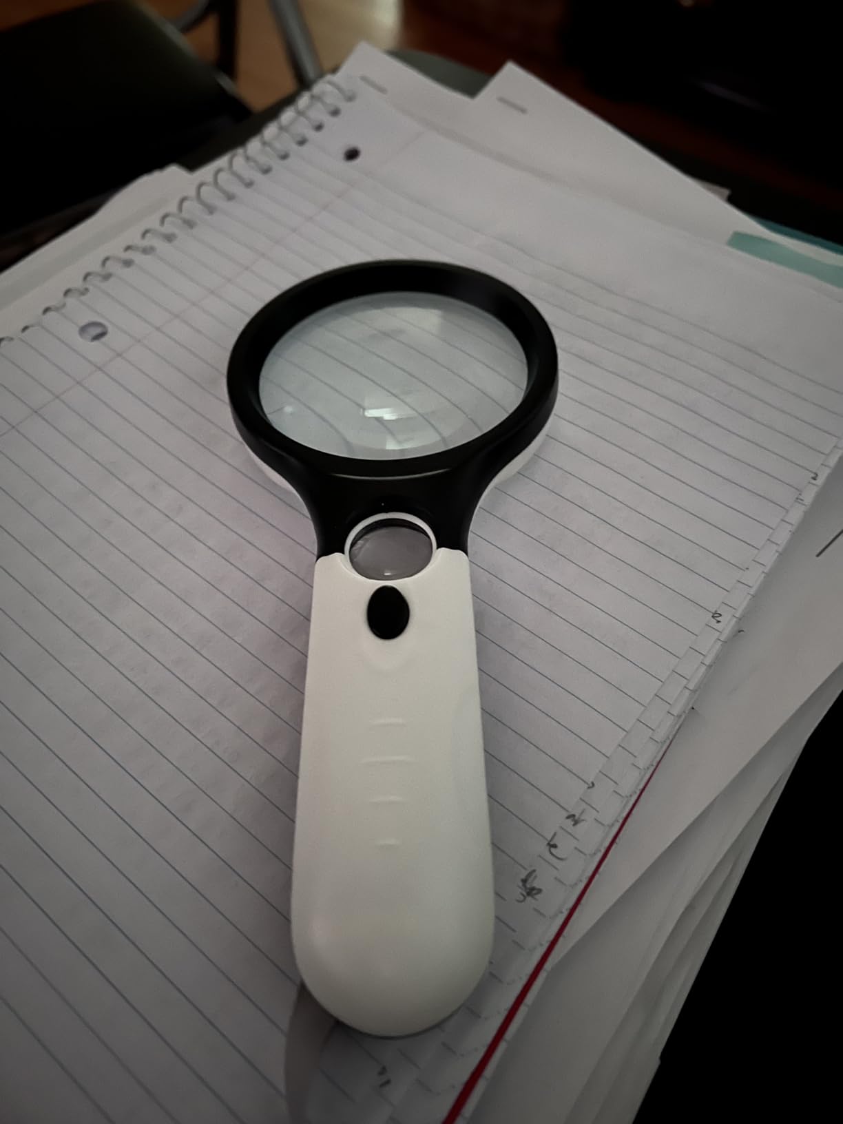 Handheld Magnifying Glass with Light Double-Layer Glass Lens for Reading customer photo 1