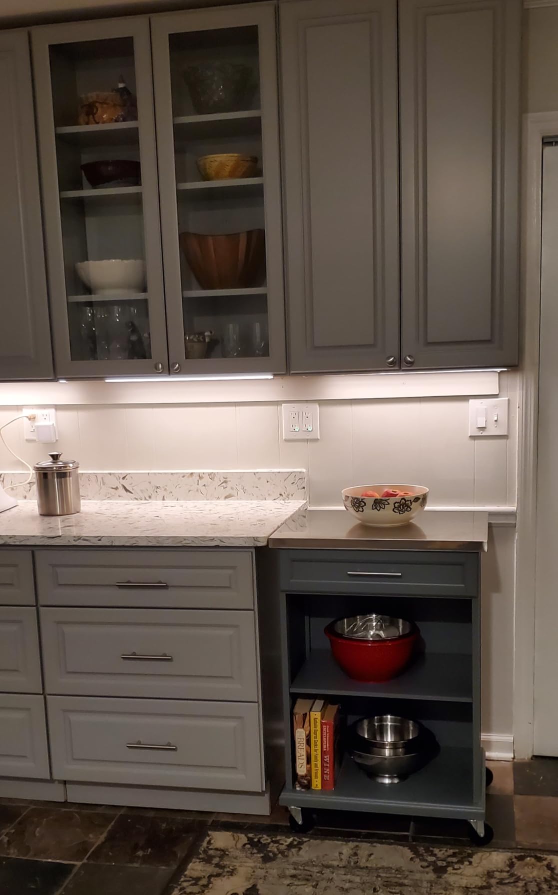 HOMCOM Kitchen Island on Wheels with Stainless Steel Countertop Black customer photo 2