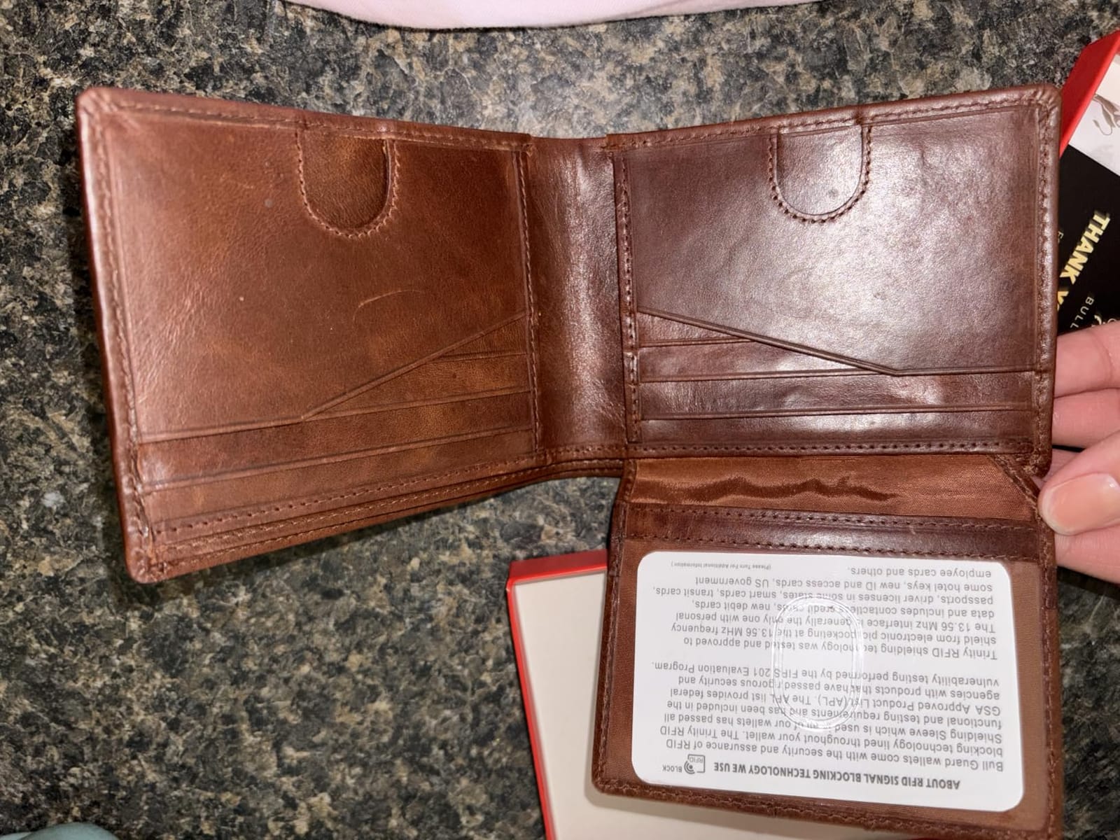 RFID Blocking Bifold Mens Wallet Premium Top Grain Leather Brown Extra Capacity Wallet for Men Genuine Leather Western Brown, 11+ Cards, Flip Up ID Window, Gift For Men in Nice Gift Box customer photo 1