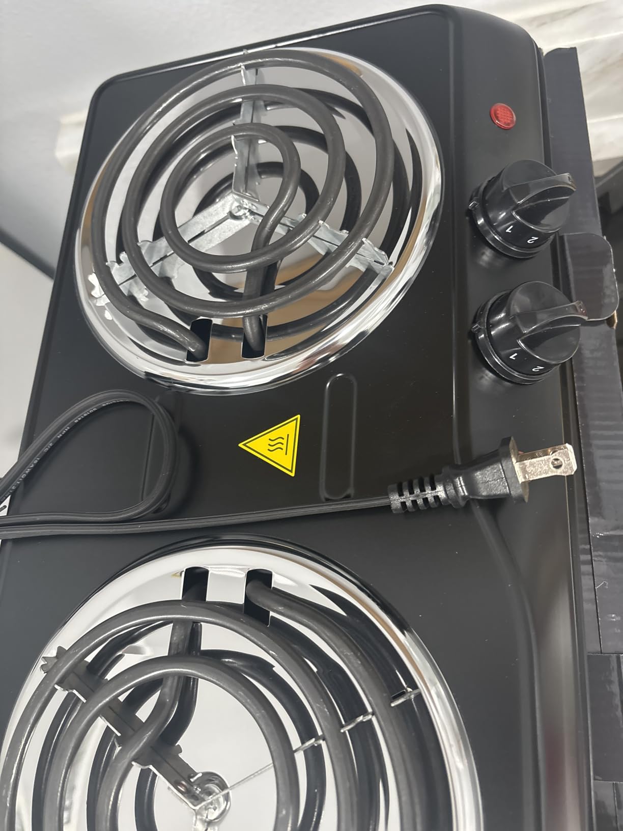 OVENTE Electric Double Burner, 1700W Coil Hot Plate, Black BGC102B customer photo 2