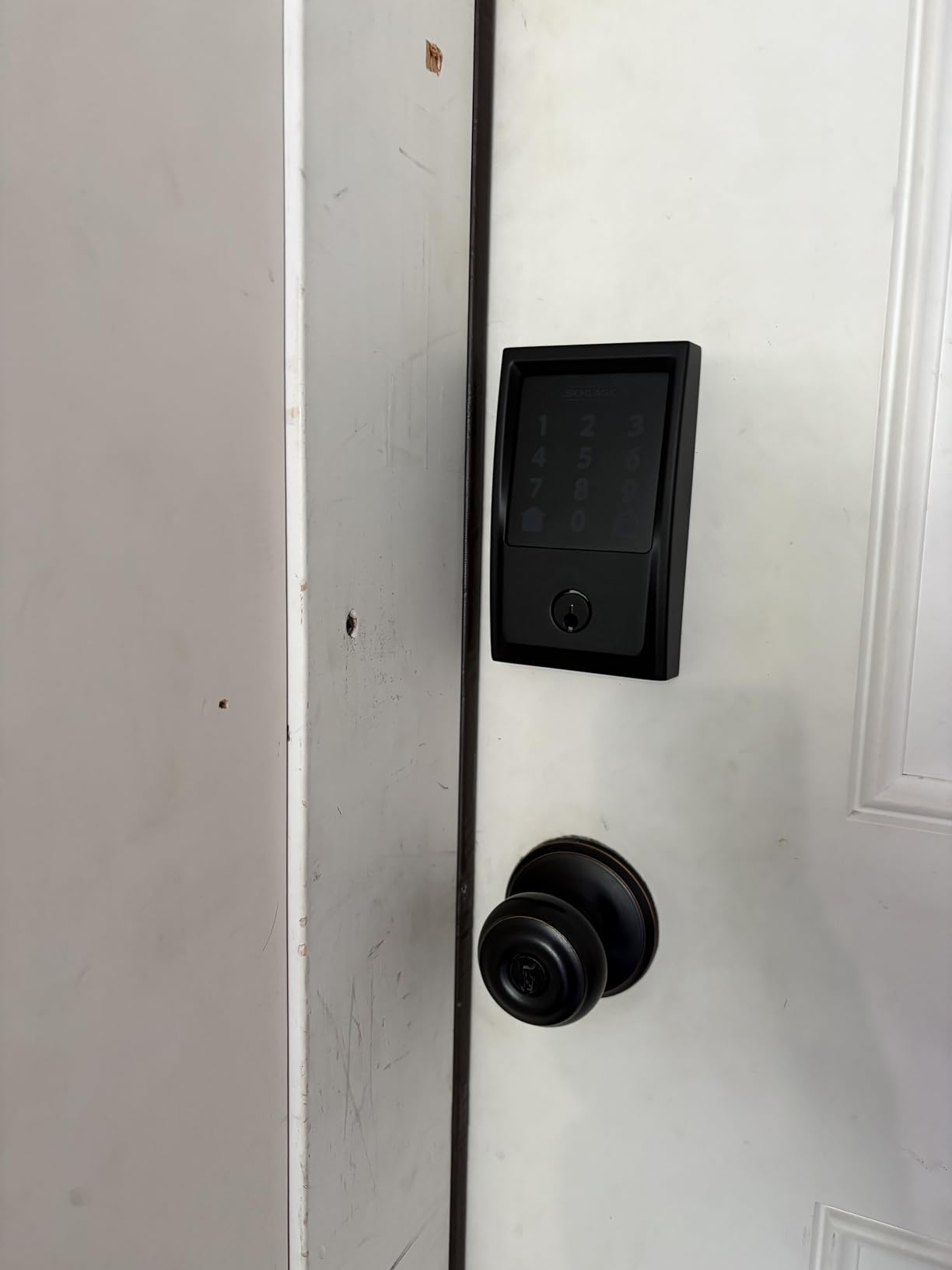 Schlage Encode Smart WiFi Deadbolt Lock with Camelot Trim, Satin Nickel customer photo 2