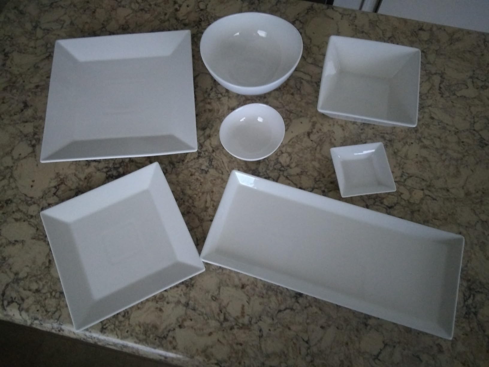 Sweese White Serving Platters, Porcelain Serving Trays for Parties, Large Rectangular Plates - 15.5 Inch, Set of 4 customer photo 1