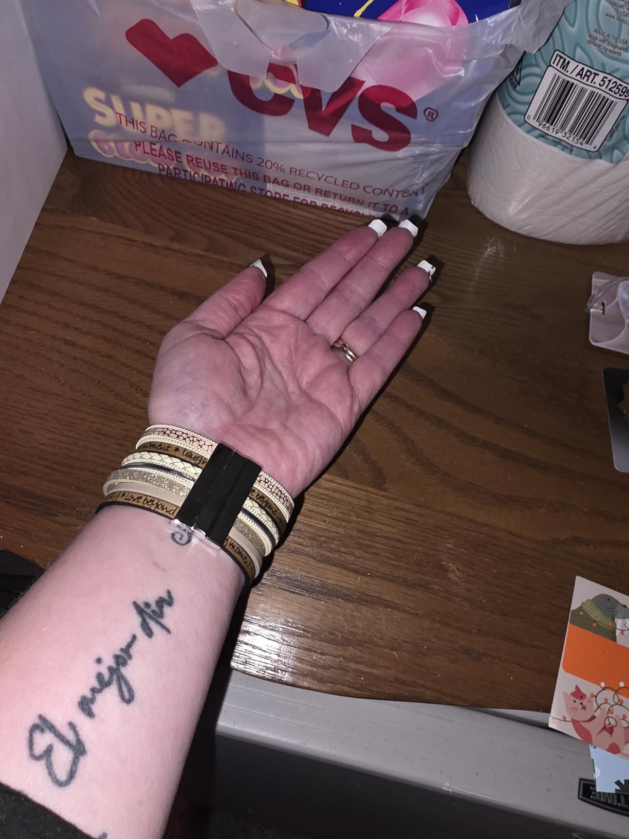 Desimtion Leather Wrap Bracelets for Women, Hidden Inspirational Message customer photo 1