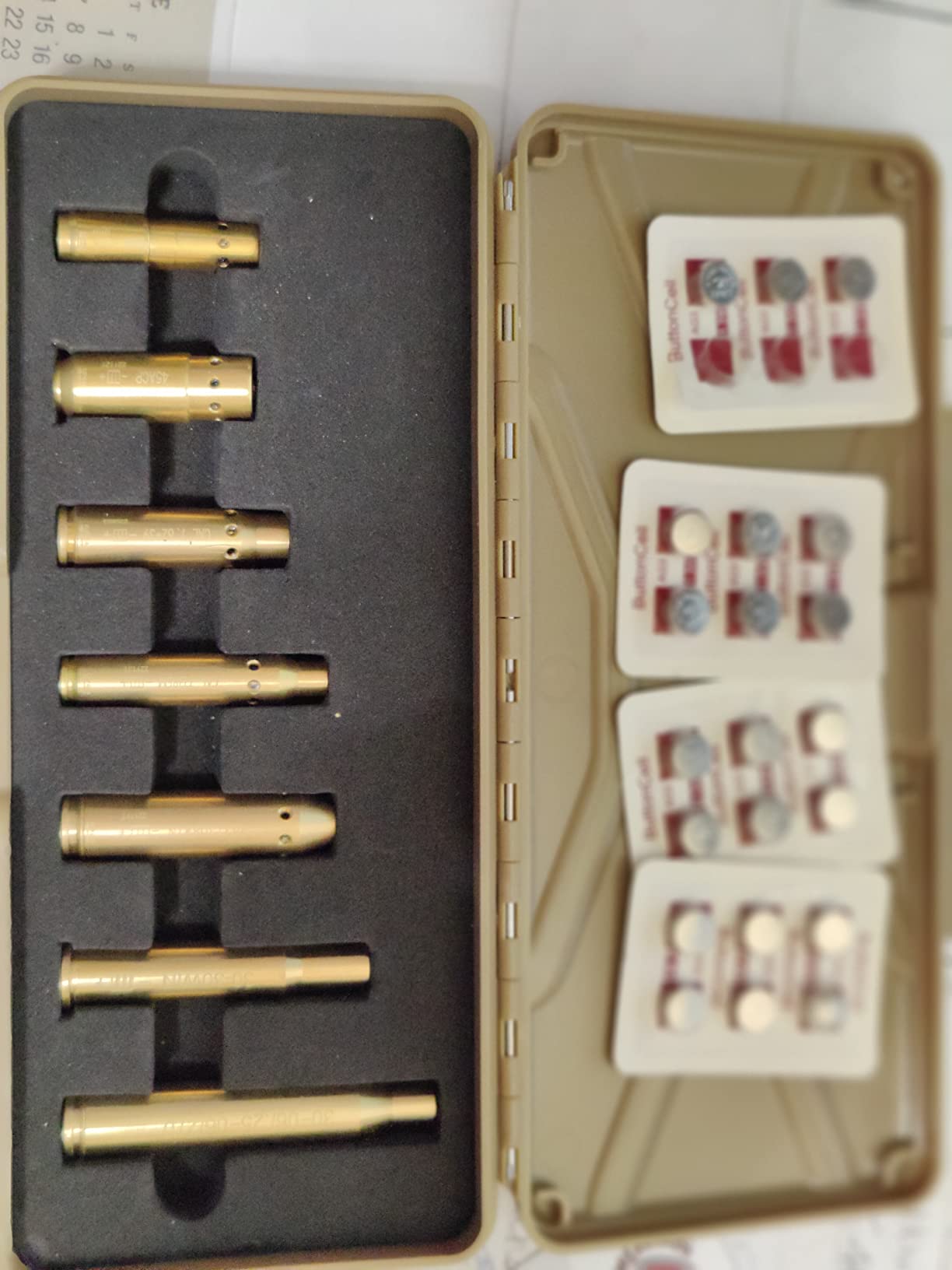 BoreSighter for 22LR/223/9MM/7.62X39MM/30-30/30-06/.25/270/243/308/7MM/ 45ACP Colt Caliber Rifle Scope Handgun Brass Red Dot Boresight Kit for Hunting with AG3 Batteries (Special, Bullet Type) customer photo 2