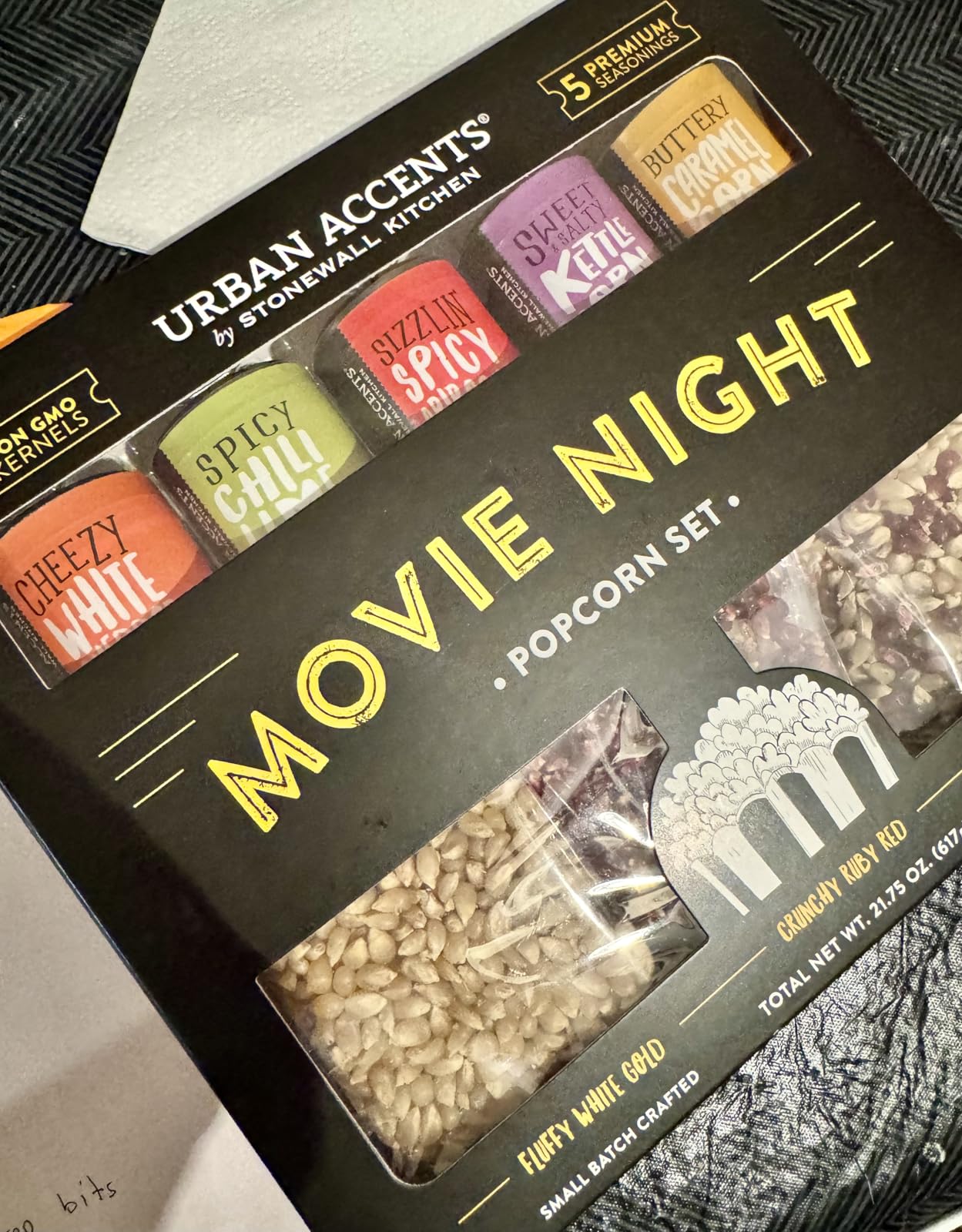 Urban Accents Movie Night Popcorn Gift Set, 3 Varieties & 5 Seasonings customer photo 2