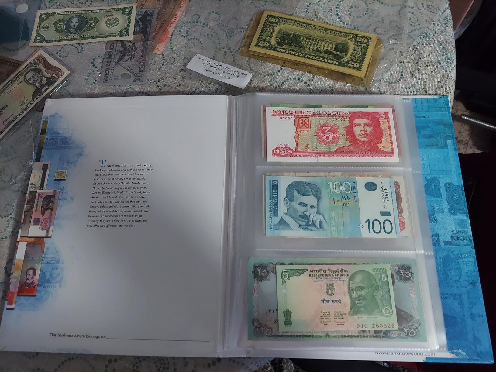 Banknote World Currency Collecting Album, Blue, 100 Pockets customer photo 1
