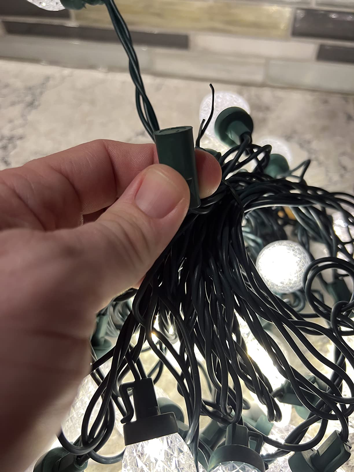 Brizled Christmas Lights Outdoor Warm White, 16 ft 25 LED C9 String Lights customer photo 2