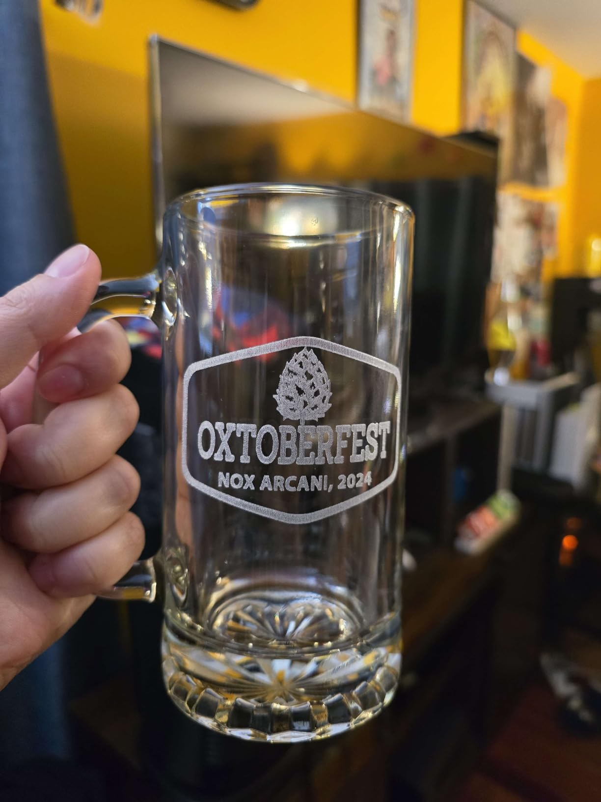 Personalized Engraved 16oz Glass Beer Mug - Custom Beer Gifts, Customized Father's Day, Gift for Dad, Birthday Present for Him, Boyfriend Brother, Gifts for Men Etched - Your Text Here customer photo 1
