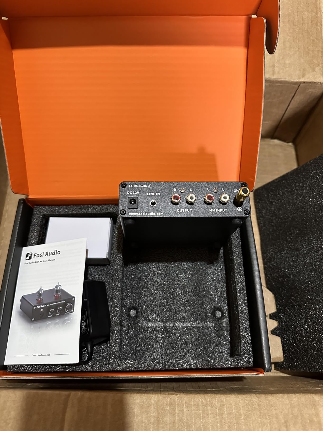 Fosi Audio Box X4 Phono Preamp with Vacuum Tubes for MM Turntable Phonograph Record Player with Volume Bass Treble Control customer photo 2