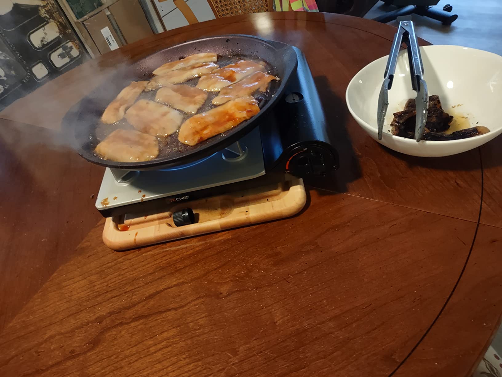 TECHEF - Stovetop Korean BBQ Non-Stick Grill Pan with Agni Portable Gas Stove Burner, Made in Korea (Grill Pan w Stove) customer photo 2