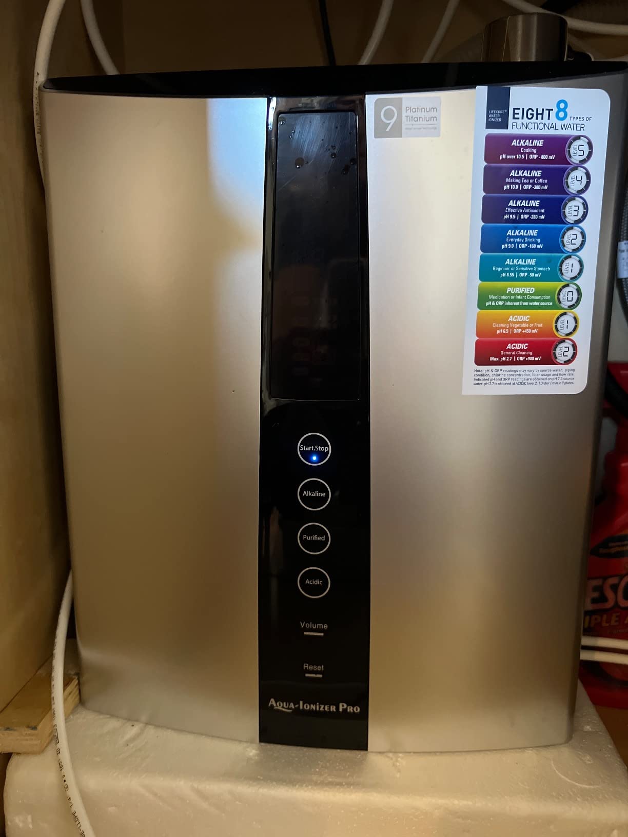 Aqua Ionizer Deluxe 9.5 Anti-Oxidant Boost Water Ionizer |Produces pH 3.0-11.5 Alkaline Water Filtration System| Up to -880mV ORP | 4000 Liters Per Filter | 7 Water Settings customer photo 1