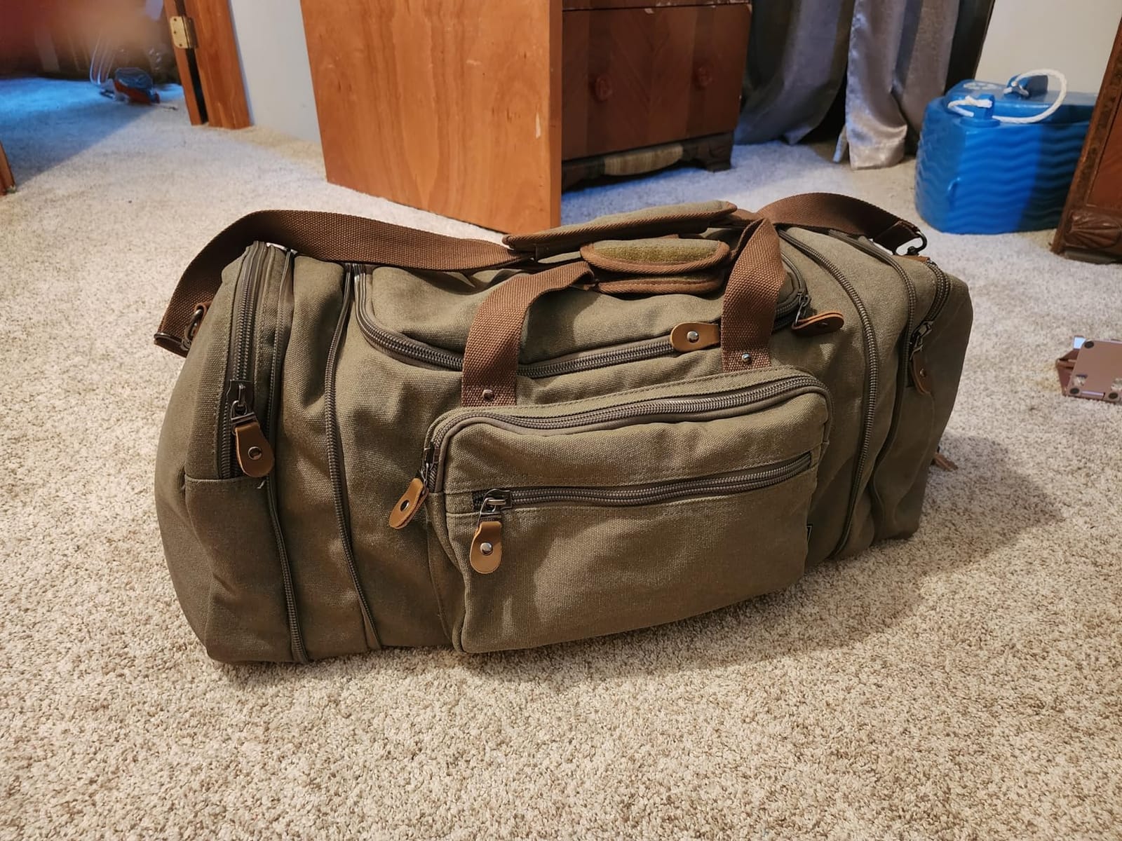 Gonex Canvas Duffle Bag, Expandable 60L Travel Overnight Weekender Bag customer photo 2