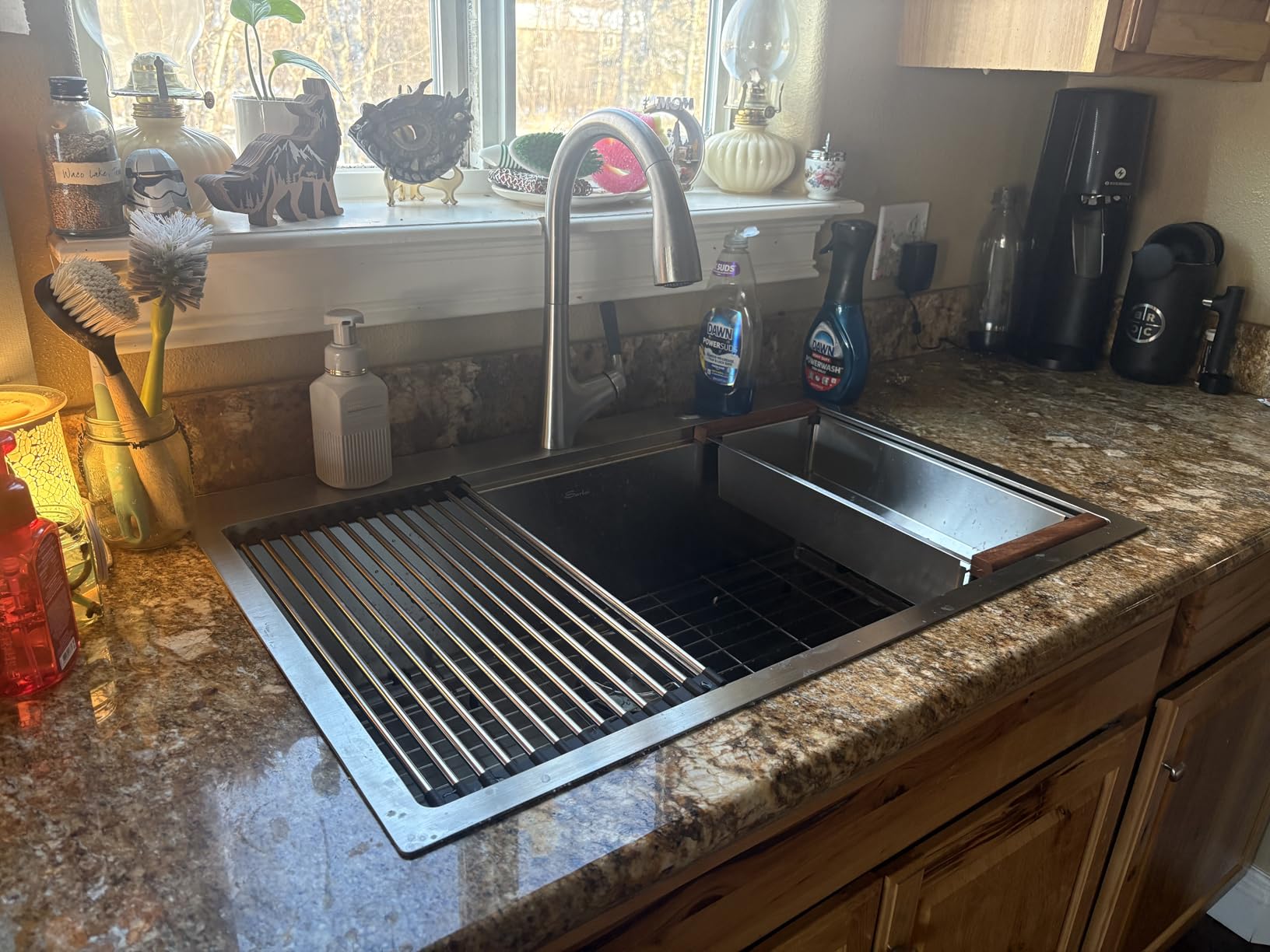 Sarlai Drop In Kitchen Sink - 33x22 Drop In Kitchen Sink Ledge Workstation 16 Gauge Stainless Steel Topmount Deep Single Bowl Over Counter Sinks Basin Round Corners customer photo 1