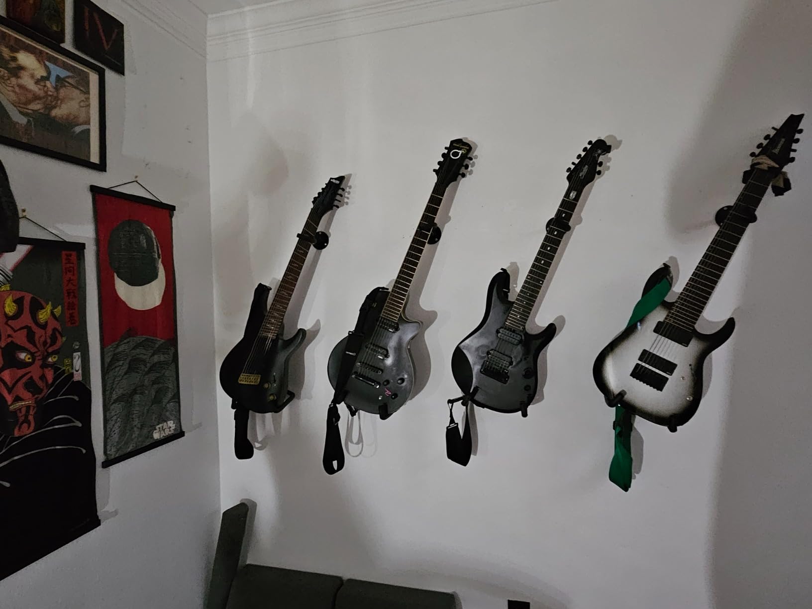 Guitar Wall Mount for Acoustic, Electric and Bass Guitars, Ukulele, Banjo, Mandolin – Horizontal Wall Hanger Holder, Heavy Duty Metal, Easy Installation (1 Pack) customer photo 2