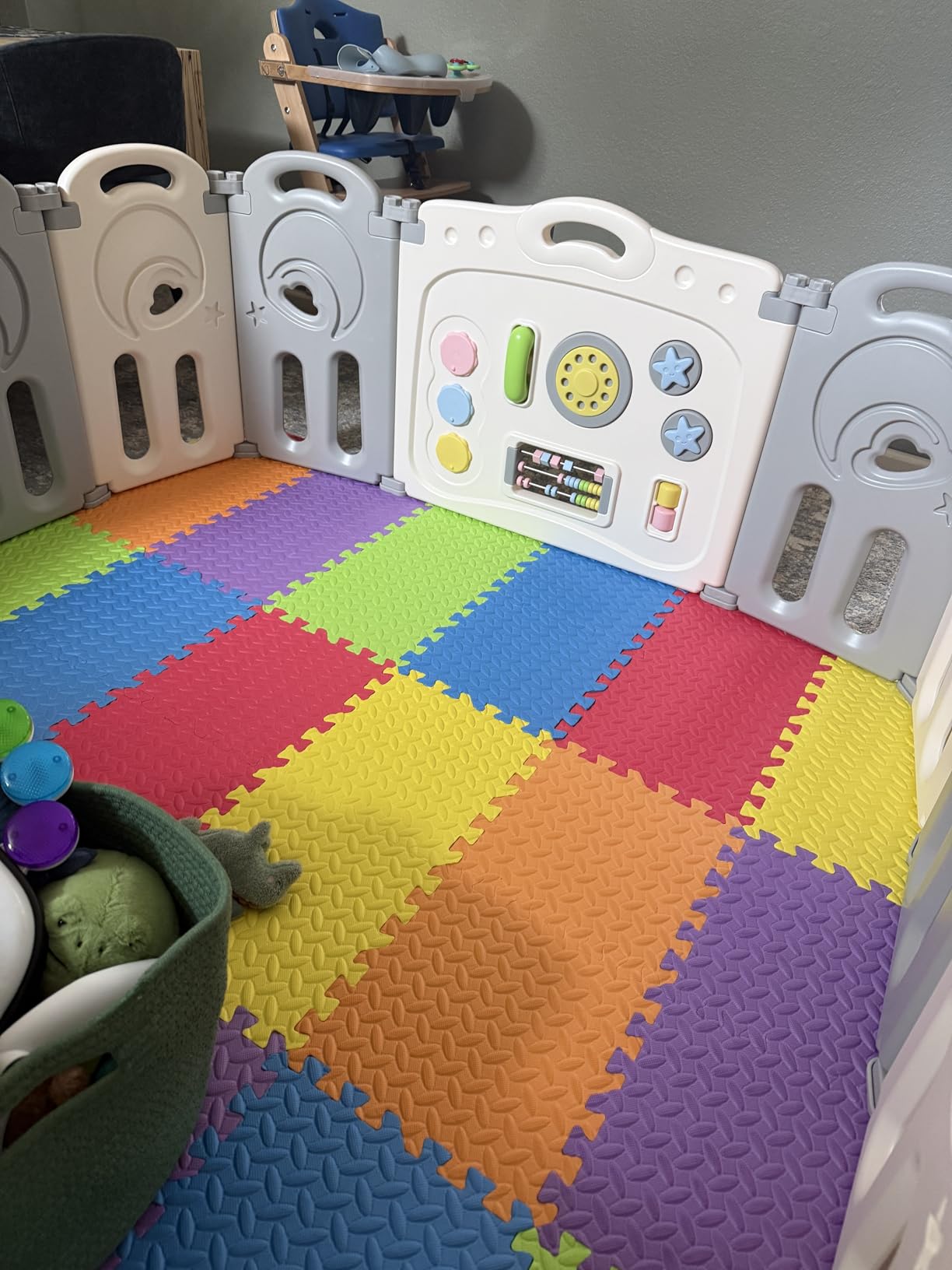 Fortella Cloud Castle Large 14-Panel Baby Playpen for Toddlers, Multicolor customer photo 2