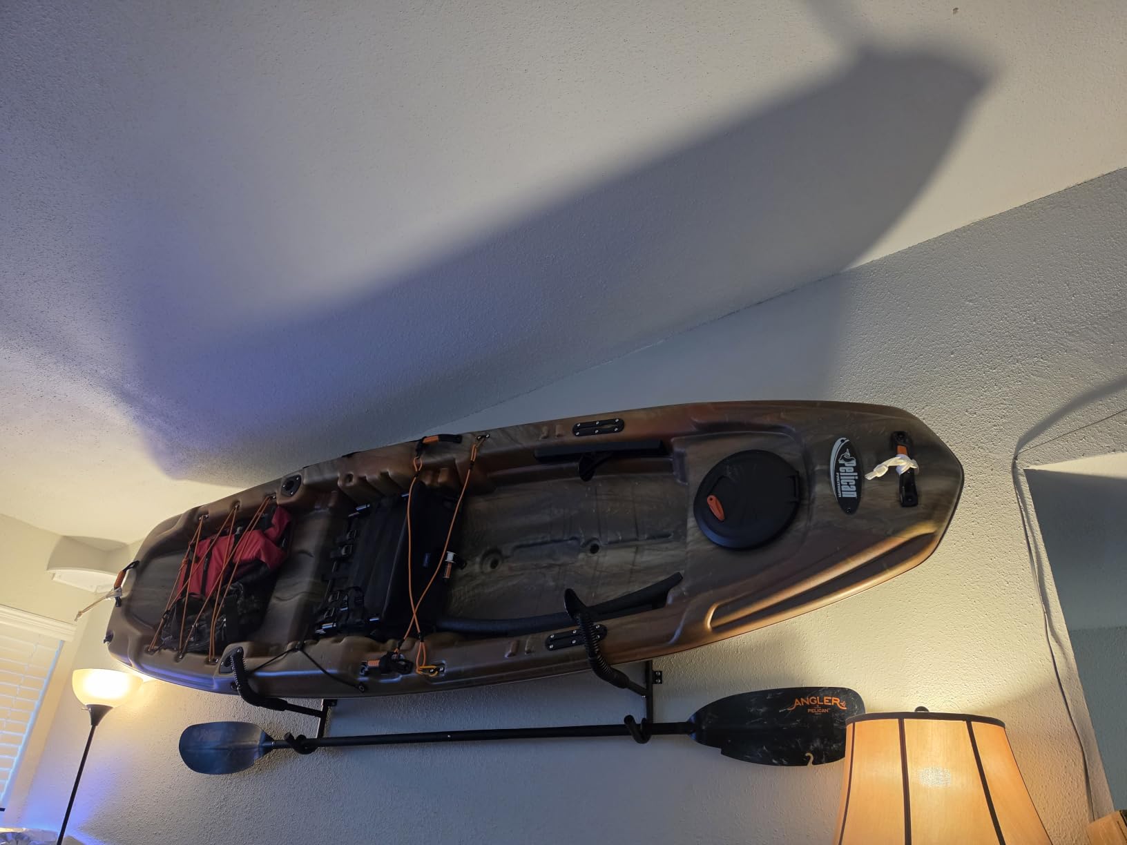 80LBS Kayak Wall Hanger Wall Mount Kayak Storage Rack Swivel Rack Design Help You to Save The Garage Space - Extends 17” from Wall Suitable for Any Sized Kayaks,Canoes Boat customer photo 1