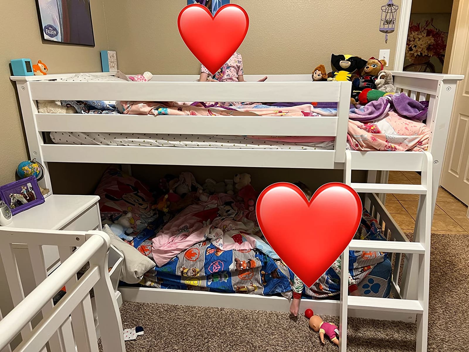 Max & Lily Twin Over Twin Low Bunk Bed, Blue customer photo 1