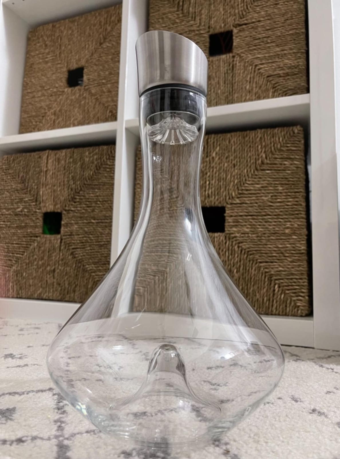 YouYah Wine Decanter Set,Red Wine Carafe with Built-in-Aerator,Wine Aerator,Wine Gifts for Christmas,Stainless Steel Pourer Lid,Filter,100% Hand Blown Lead-free Crystal Glass customer photo 2